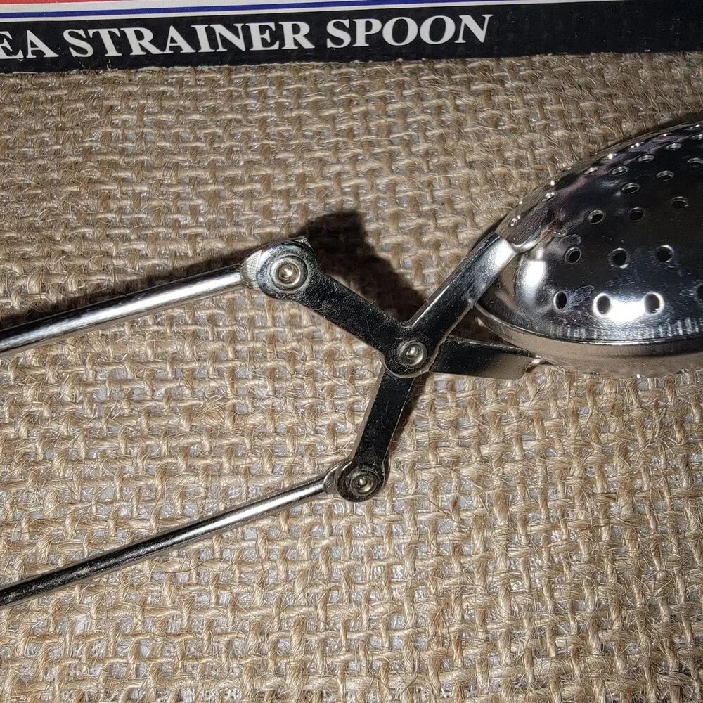 Vintage Cuisine International Tea Strainer Spoon Stainless Steel Open Box